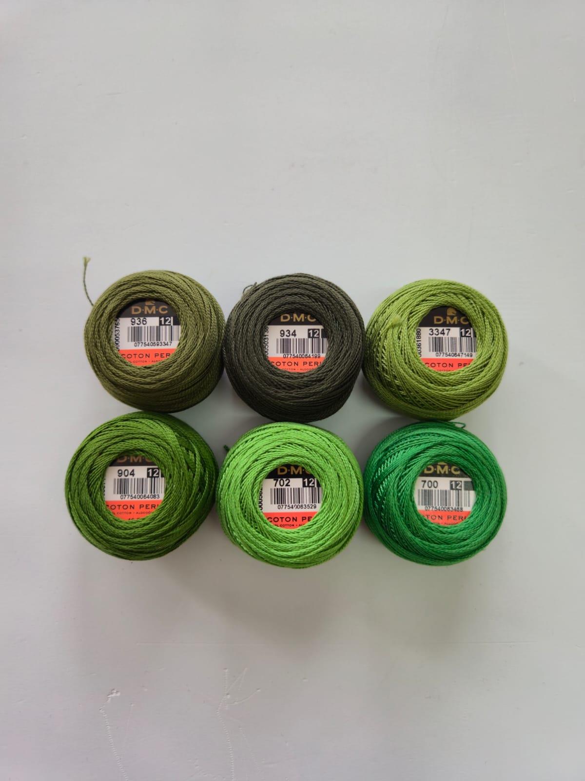 DMC KOTON PERLE 12 NUMARA - YEŞİL TONLARI SET