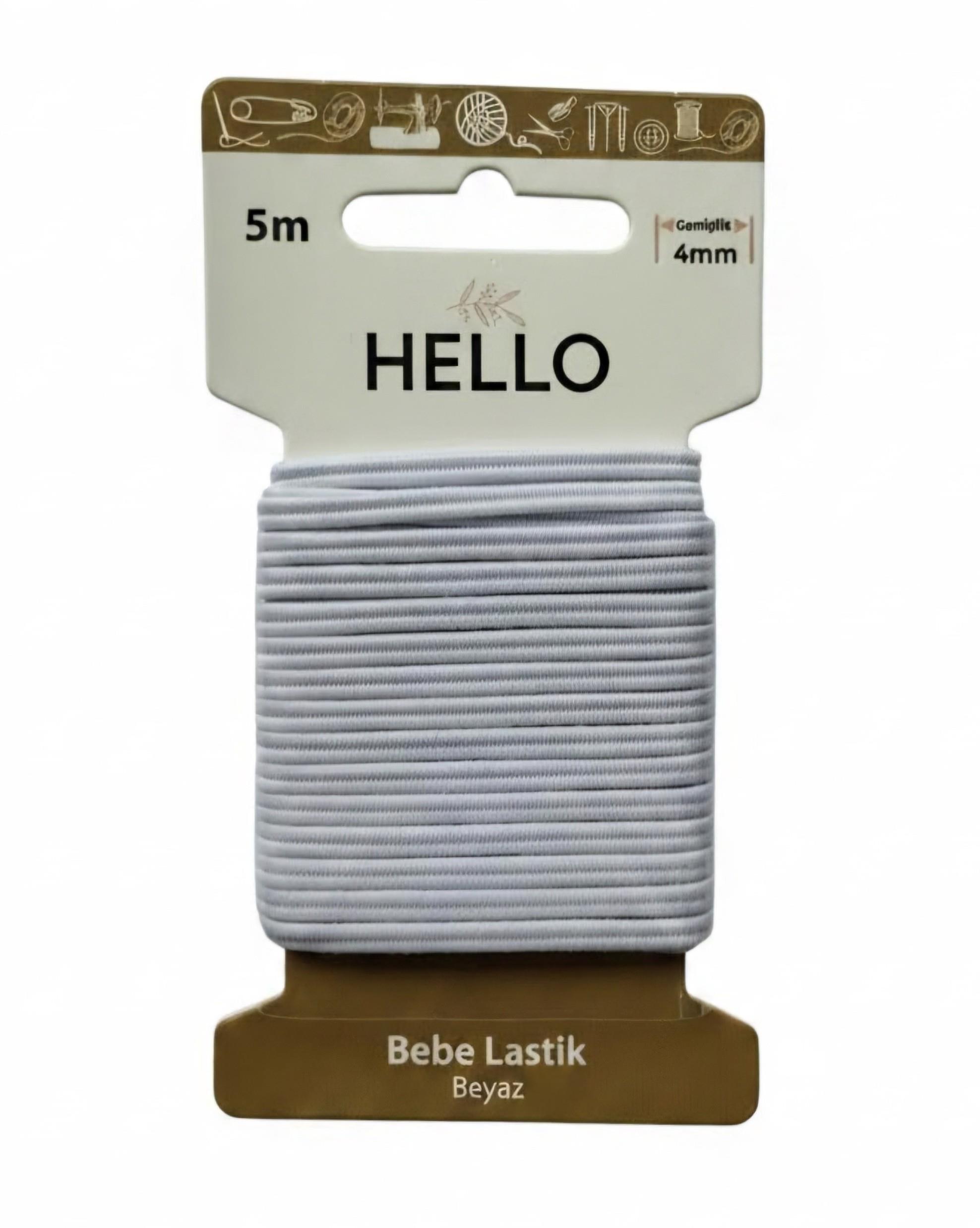 Hello Bebe lastiği beyaz  4mm
