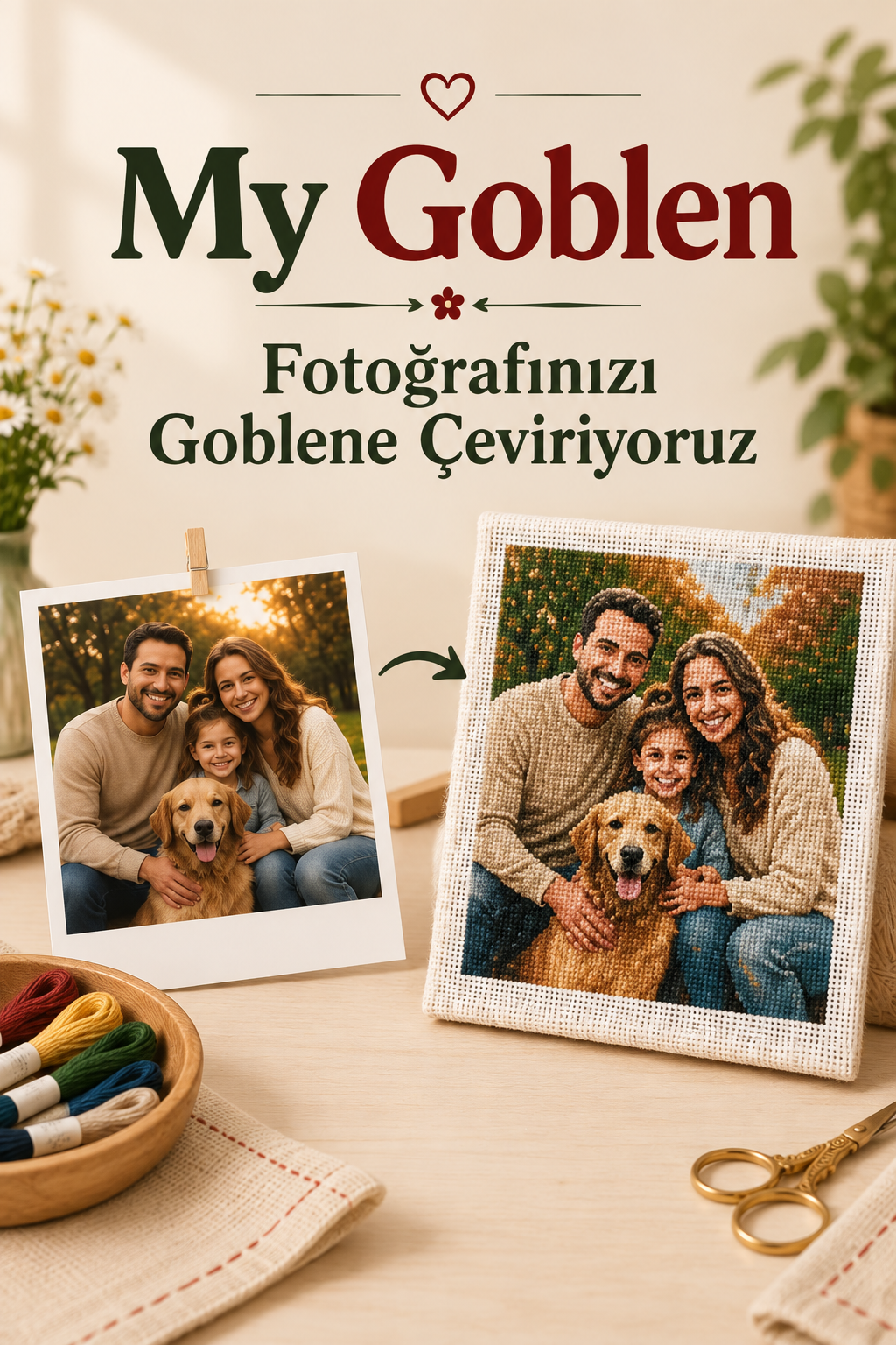 My Goblen, Kişiye Özel Goblen Baskı, Fotoğraf Yükleyin Goblene Dönüştürelim