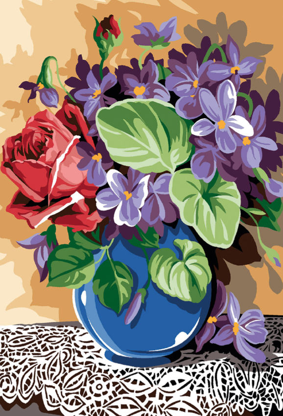 SEG GOBLEN 30x40CM - 928.369 Dantel Örtü Üzerinde Çiçekler