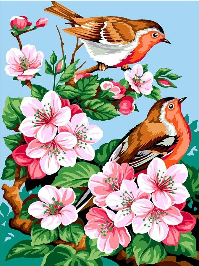 SEG GOBLEN 40X50CM - 926.339 Kiraz Çiçekleri ve İki Kuş