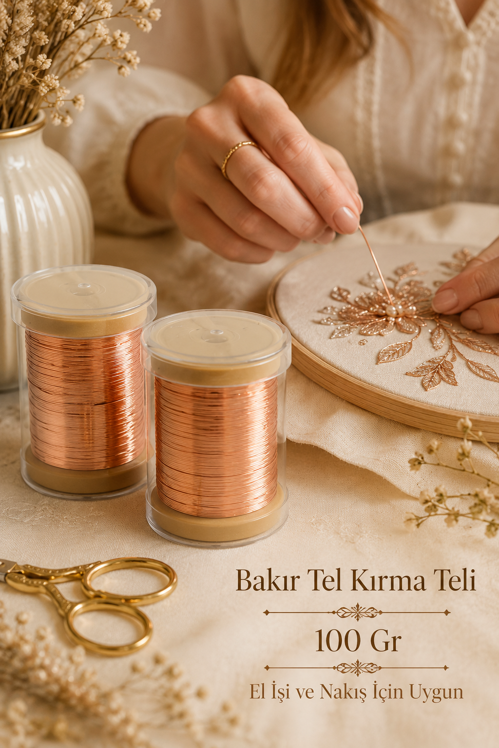 TAÇ TEL KIRMA TELİ, BAKIR, 100GR
