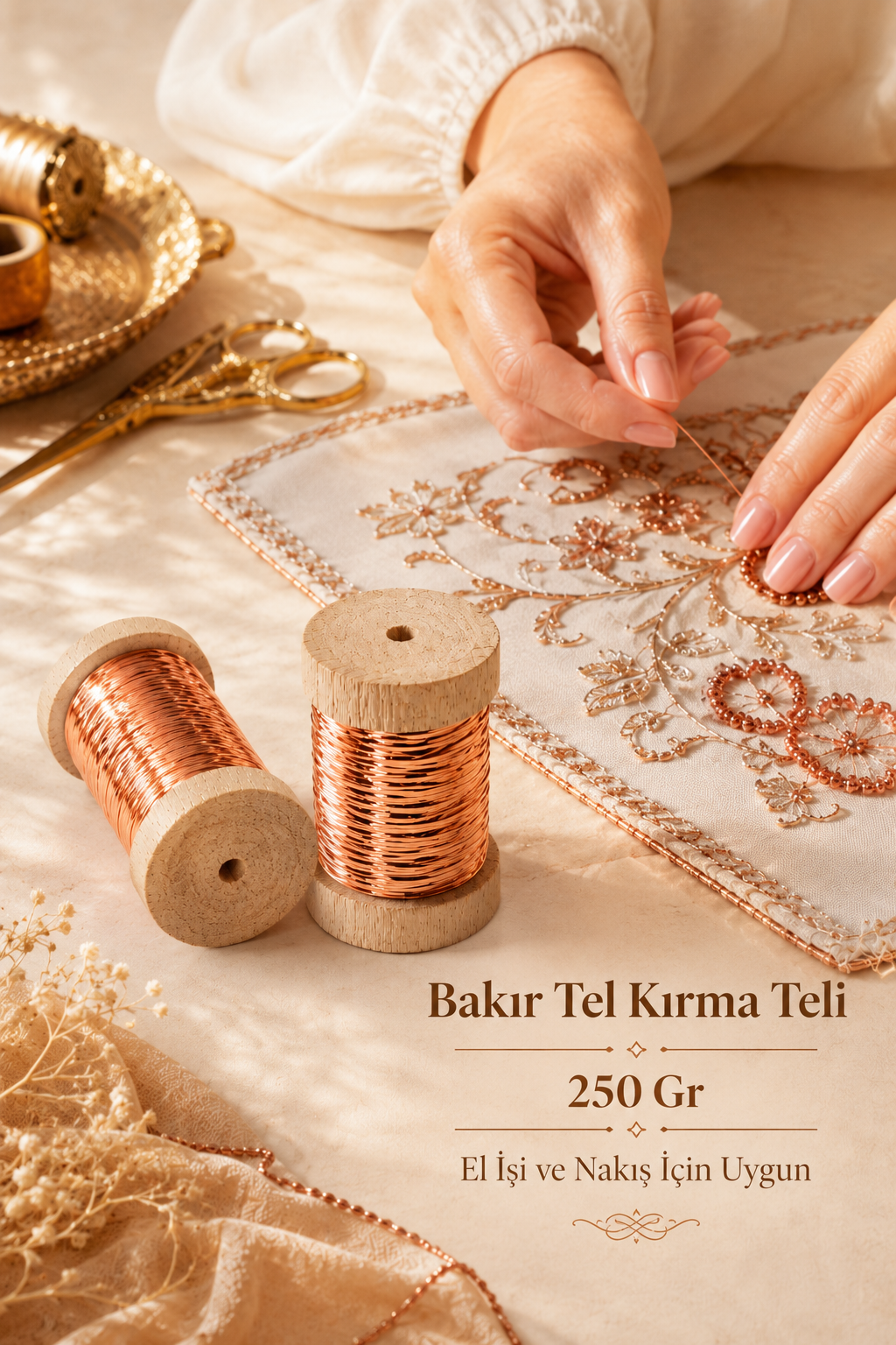 TAÇ TEL KIRMA TELİ, BAKIR, 250GR