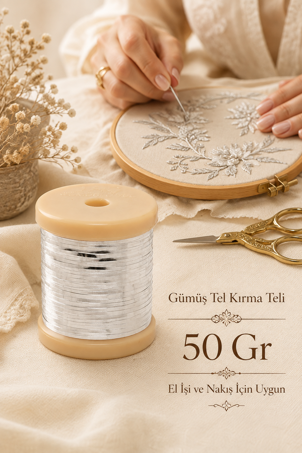 TAÇ TEL KIRMA TELİ, GÜMÜŞ, 35mt