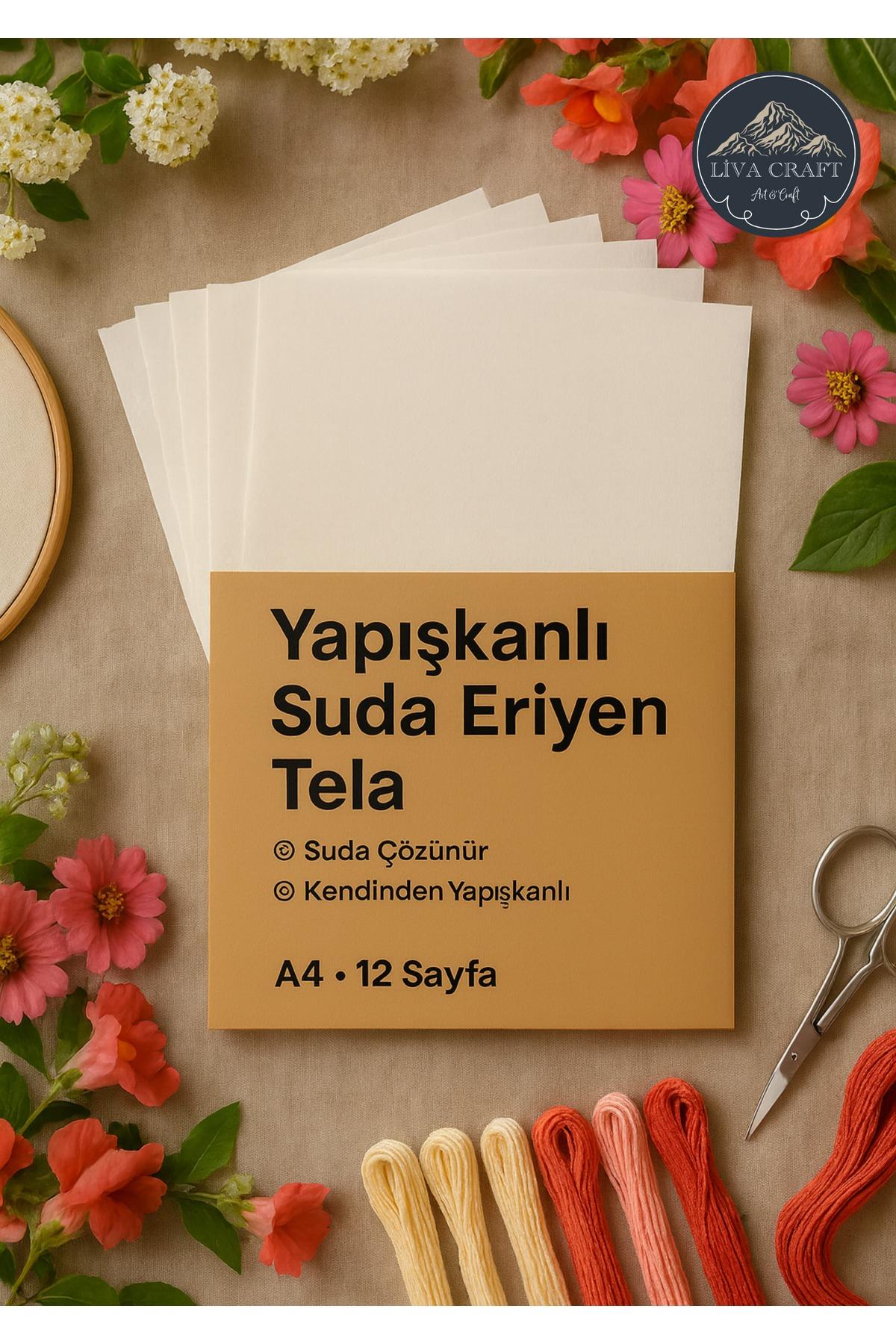 Yapışkanlı Suda Eriyen Tela - A4 x 12 Sayfa
