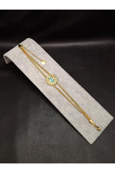 Altın Renk Şans Figürlü Çelik Bileklik