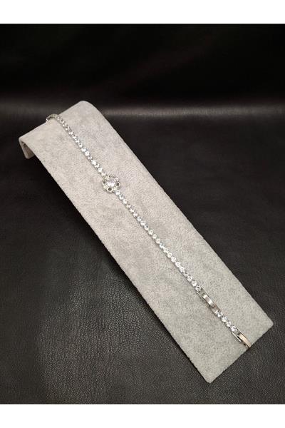 Taşlı Çiçek Model Su Yolu Çelik Bileklik