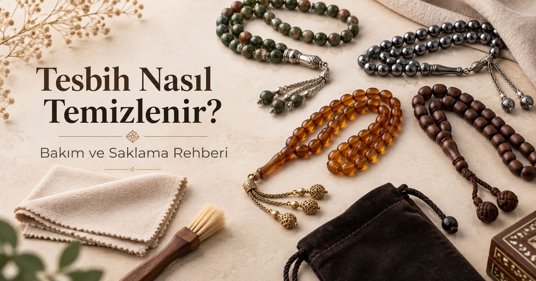 Tesbih nasıl temizlenir bakım ve saklama rehberi kapak görseli,Tesbih Nasıl Temizlenir? Bakım ve Saklama Rehberi