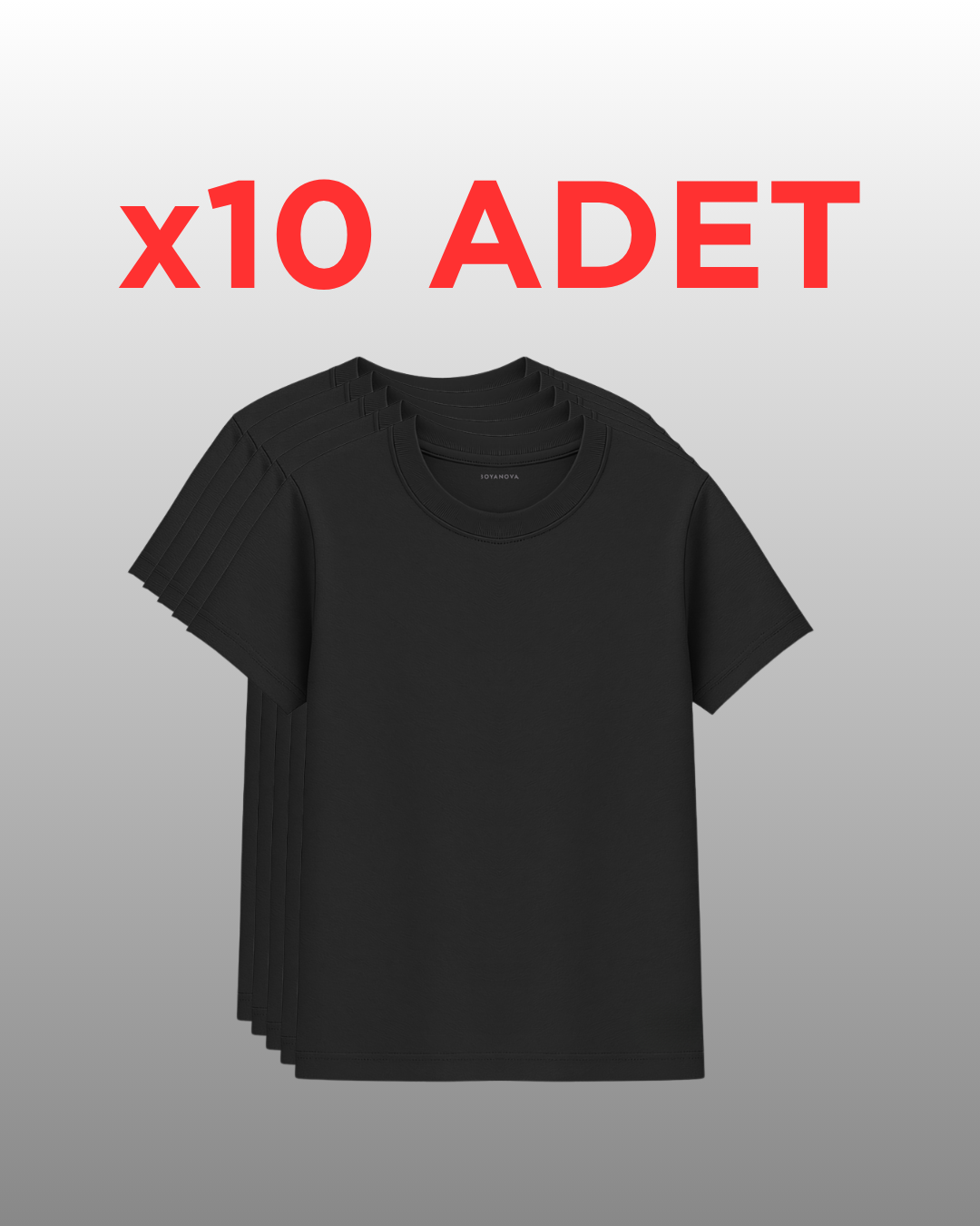 10lu Regular Fit Basic Tişört Seti - %100 Pamuk - Yeşil, Siyah, Beyaz, Kiremit
