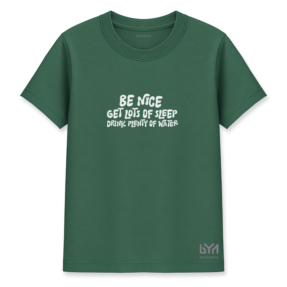 Be Nice Kadın Basic Yeşil Tişört