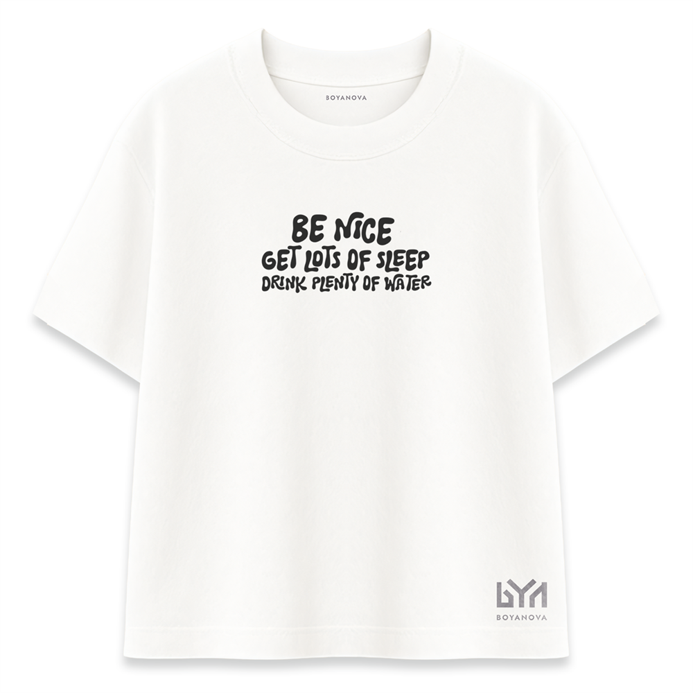 Be Nice Kadın Oversize Beyaz Tişört