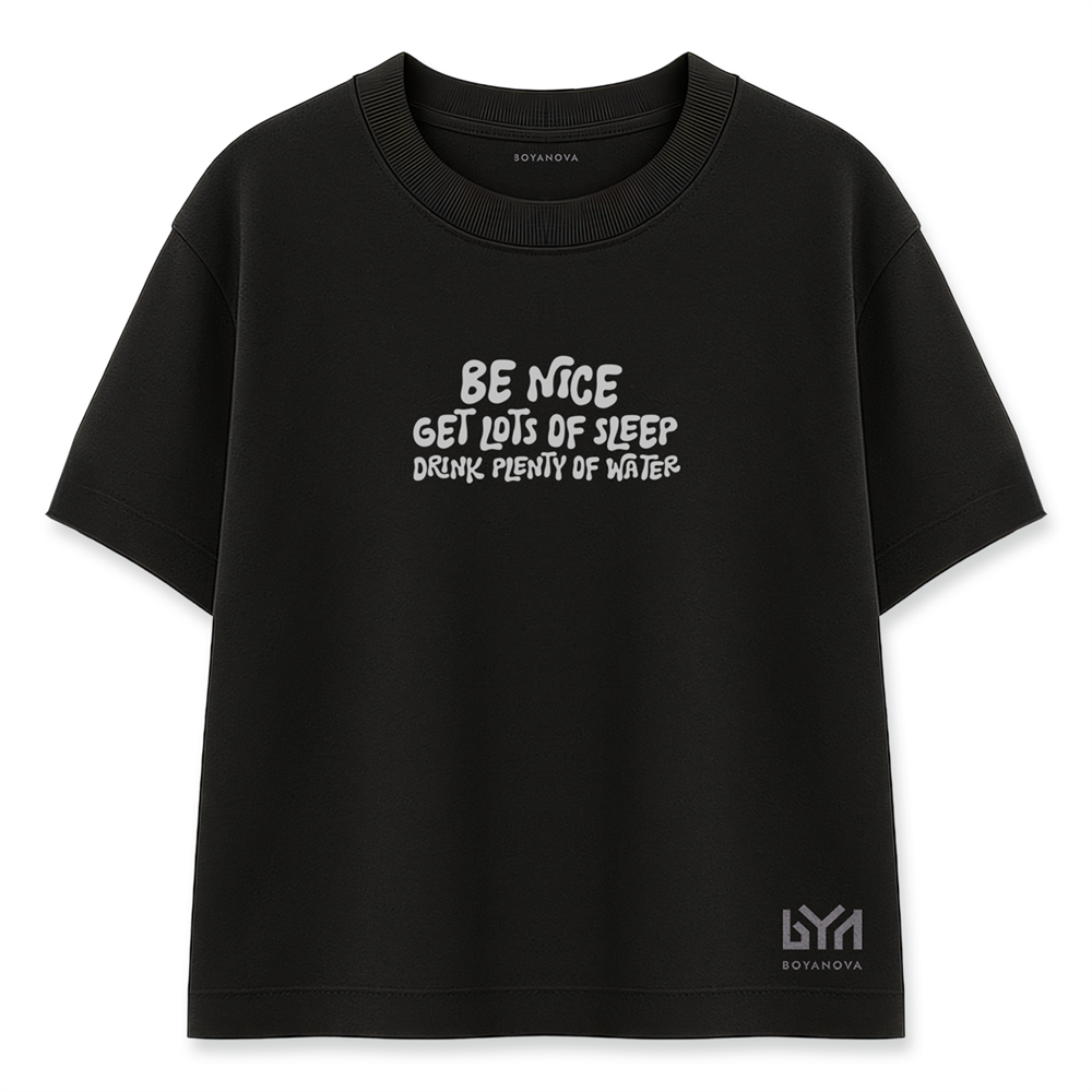 Be Nice Kadın Oversize Siyah Tişört