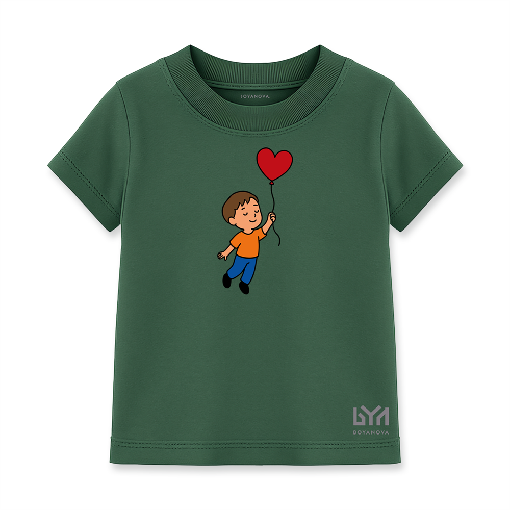 Kalpli Uçuş Yeşil Çocuk Basic Tişört