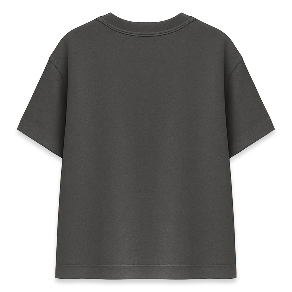 Minimal El Temalı Sanatsal İllüstrasyonlu Füme Oversize Tişört