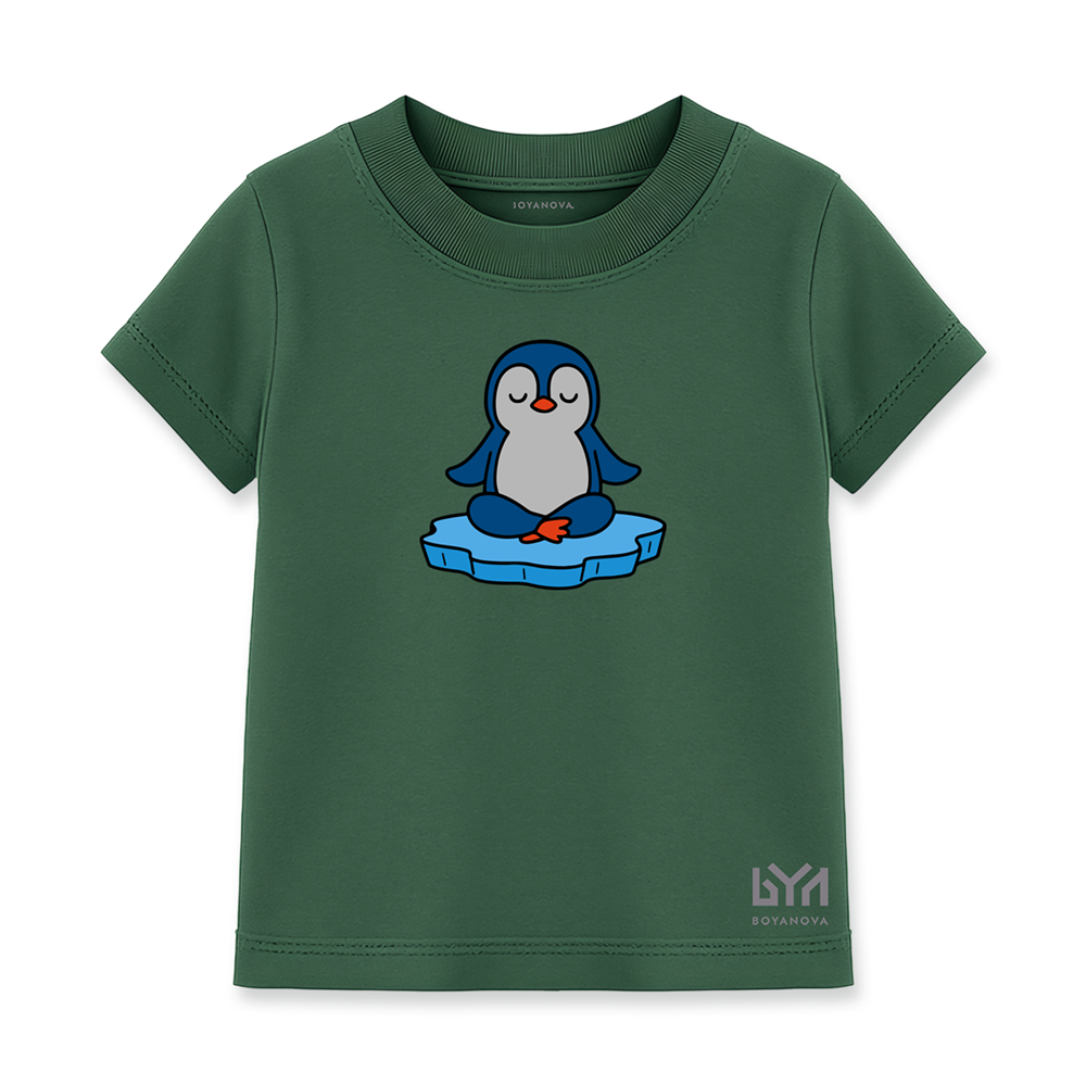 Pengu’nün Sessiz Dünyası Yeşil Çocuk Basic Tişört