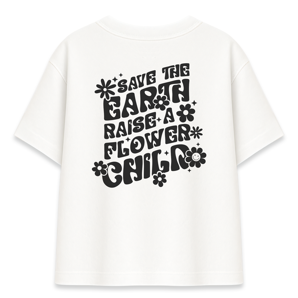 Save The Earth Kadın Oversize Beyaz Tişört