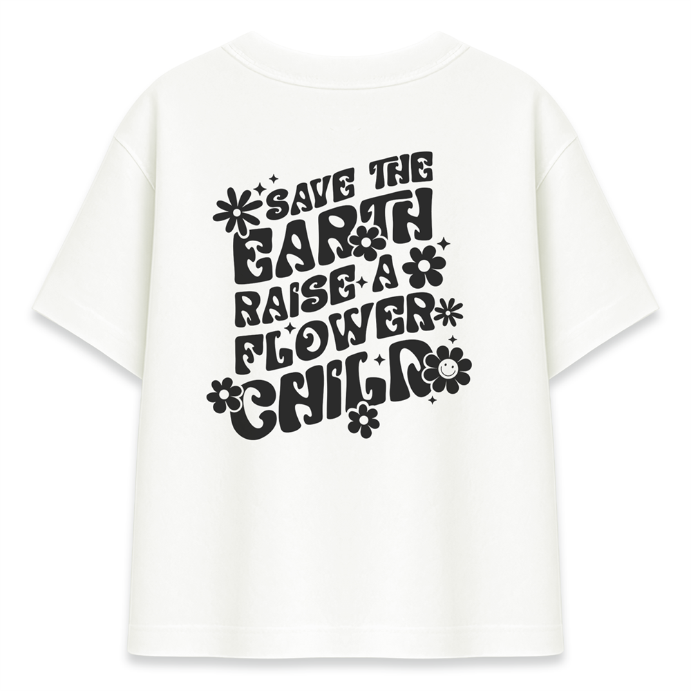 Save The Earth Kadın Oversize Ekru Tişört