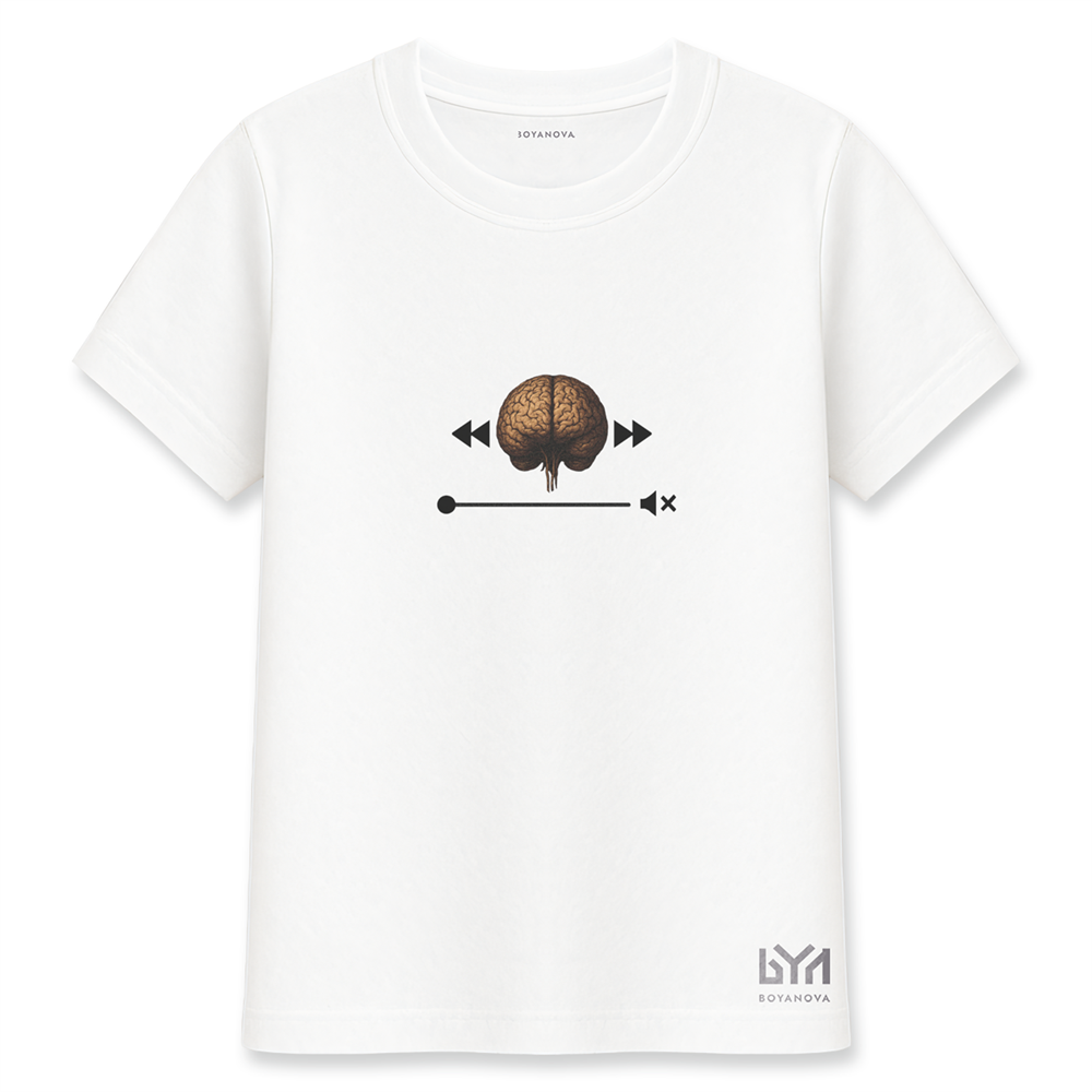 Sessiz Beyin Beyaz Basic Tişört
