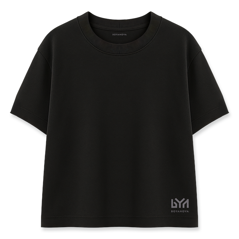 Stay Wild Moon Child Kadın Oversize Siyah Tişört