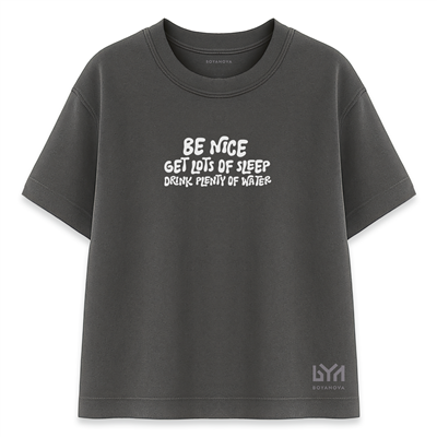 Be Nice Kadın Oversize Füme Tişört