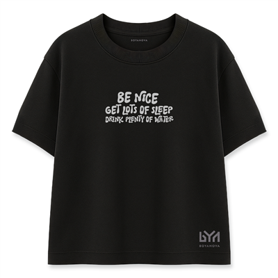 Be Nice Kadın Oversize Siyah Tişört