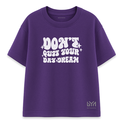 Dont Quit Your Dry Dream Kadın Oversize Mor Tişört