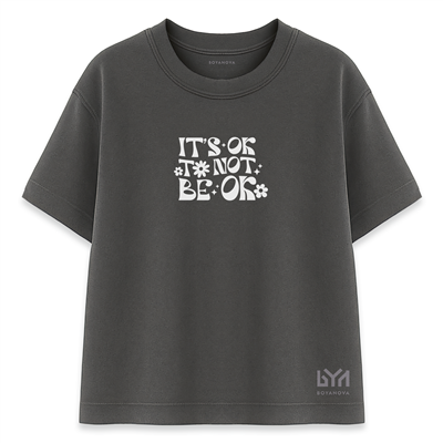 Its Ok Not Ok Kadın Oversize Füme Tişört