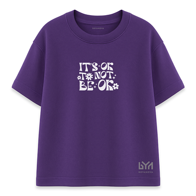 Its Ok Not Ok Kadın Oversize Mor Tişört