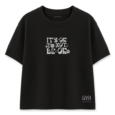 Its Ok Not Ok Kadın Oversize Siyah Tişört
