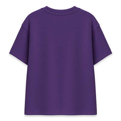 Mavi Su Karakter Baskılı Cep Detaylı Mor Oversize Tişört