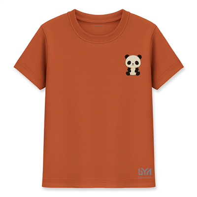Panda Figürlü Kiremit Basic Tişört