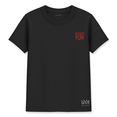 Savaşçı Tavşan Baskılı Siyah Basic Tişört