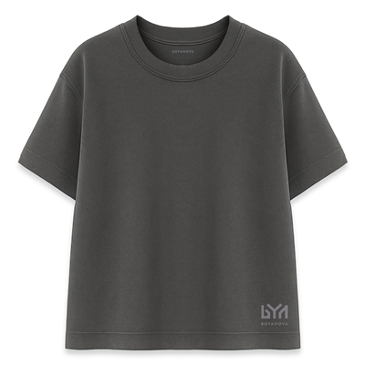Stay Wild Moon Child Kadın Oversize Füme Tişört