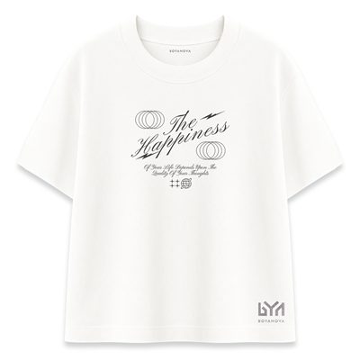 The Happiness Of Your Life Kadın Oversize Beyaz Tişört