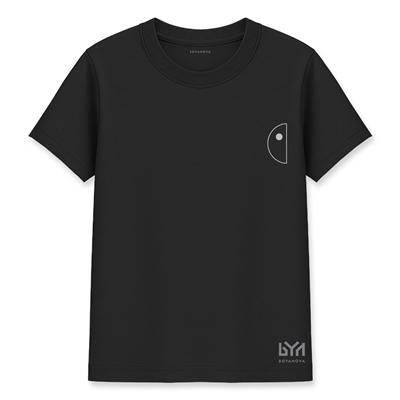 Yarım Daire Minimal Çizim Siyah Basic Tişört