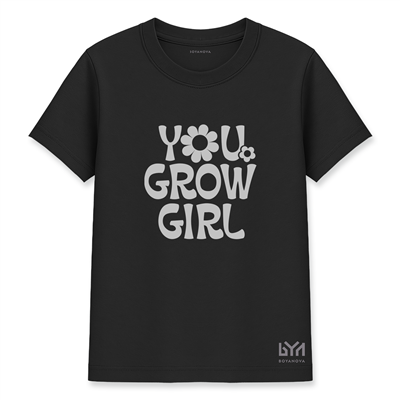 You Grow Girl Kadın Basic Siyah Tişört