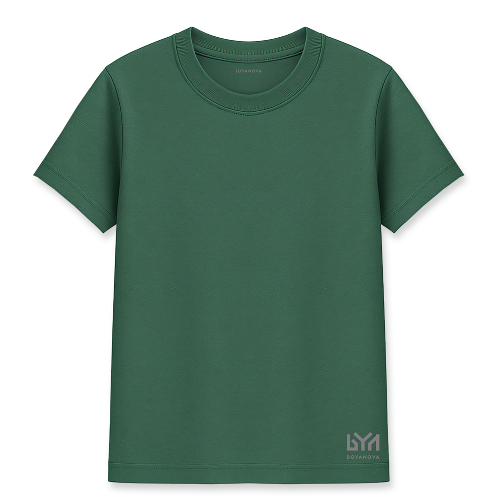 4 Renk Basic Tişört Seti Unisex – Siyah Beyaz Yeşil Kiremit