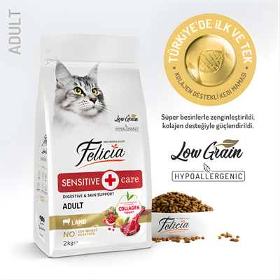 Felicia Hipoalerjenik Kuzu Etli Düşük Tahıllı Yetişkin Kedi Maması 2kg