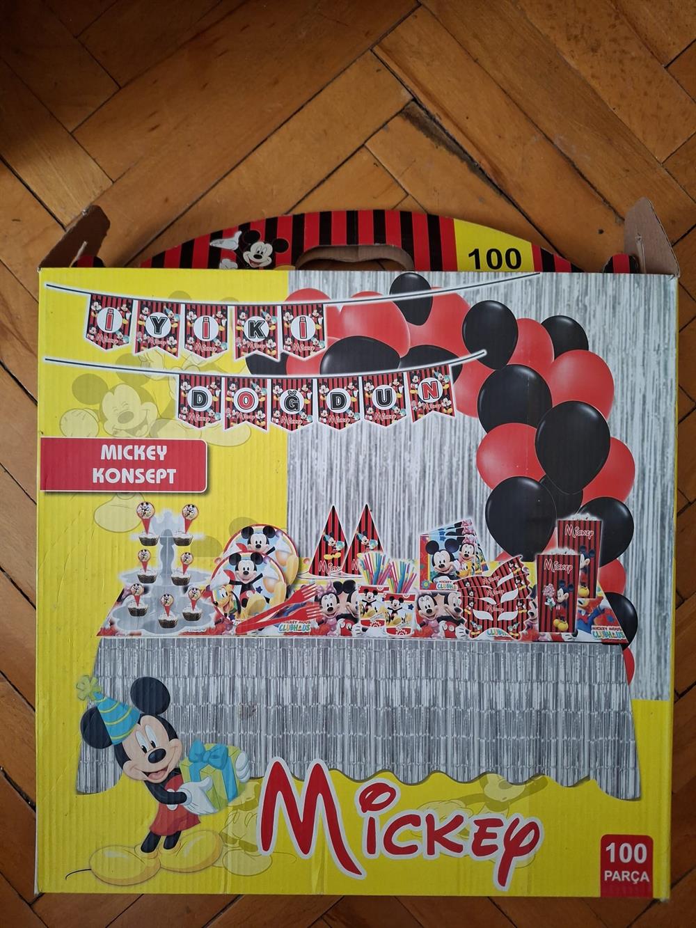 100 Parça Mickey Mause Konsept Doğum Günü Süsü