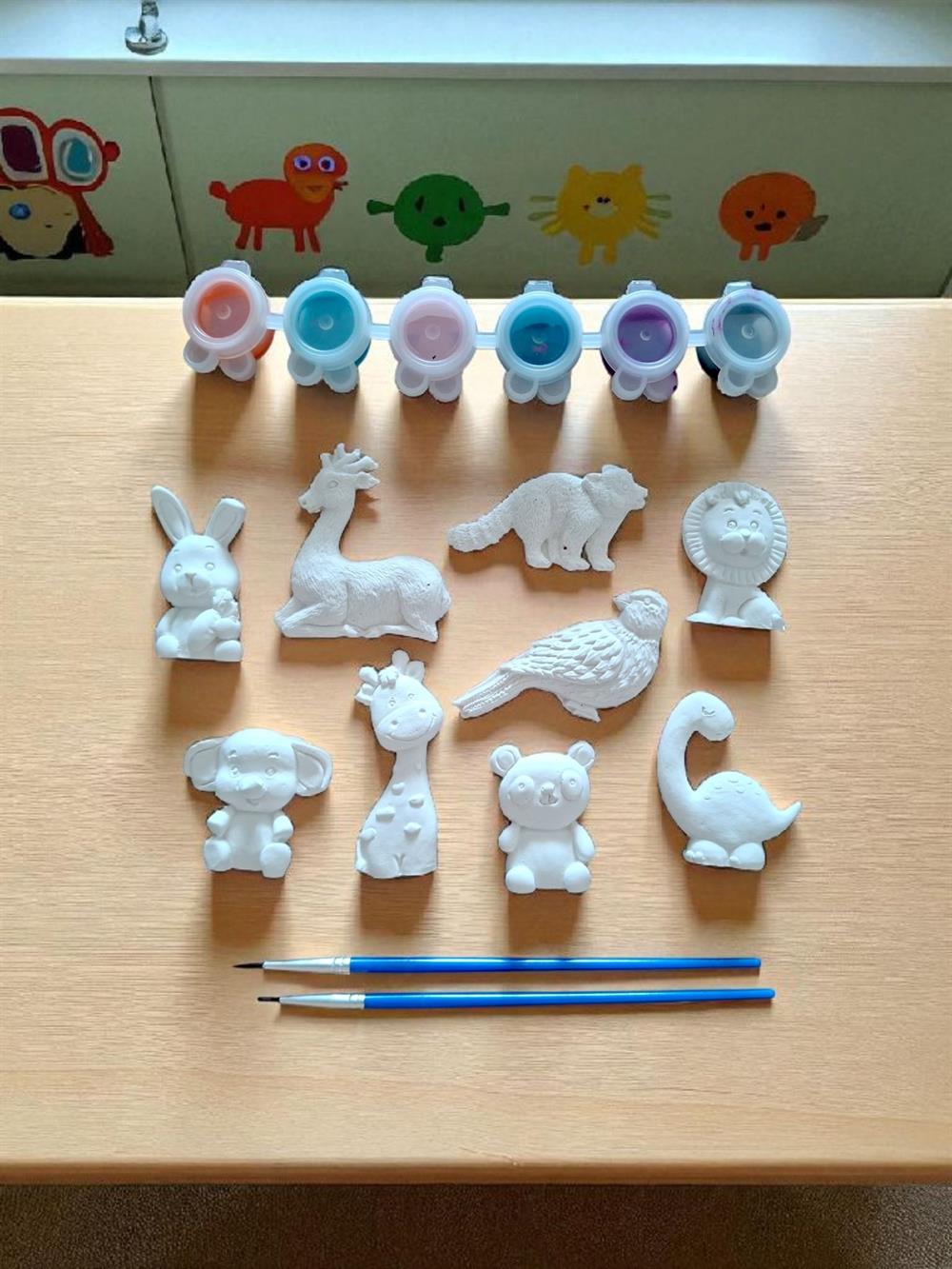 17 Parça Hayvanlı Seramik Boyama Seti