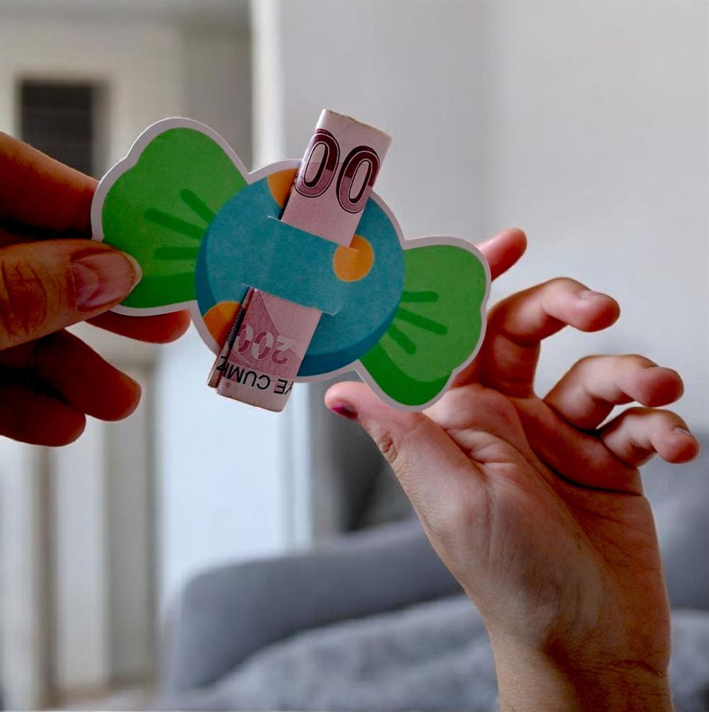 CBT İki Renkli Şeker Bayram Harçlık Kartı 10 Adet