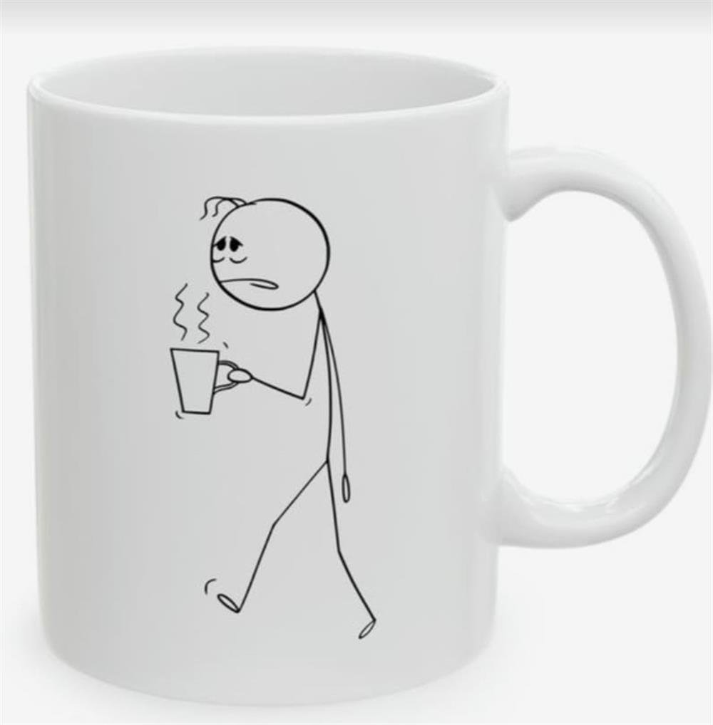 Çizgi Adam Detay Beyaz Kupa