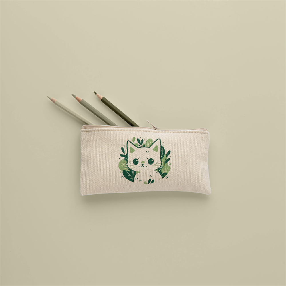 Kedi Detaylı Kumaş Tasarım Kalemlik