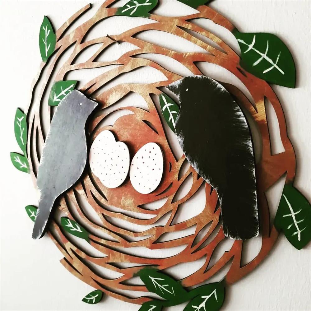 Kuş Yuvası Temalı Tasarım Duvar Dekoru
