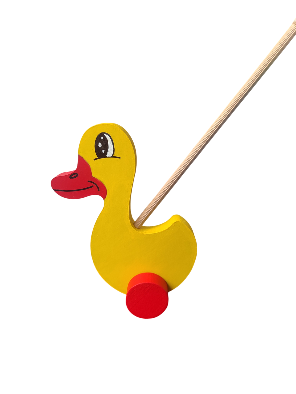 Montessori Ahşap Oyuncak, Küçük Itme Oyuncak, Sarı Ahşap Ördek Oyuncak