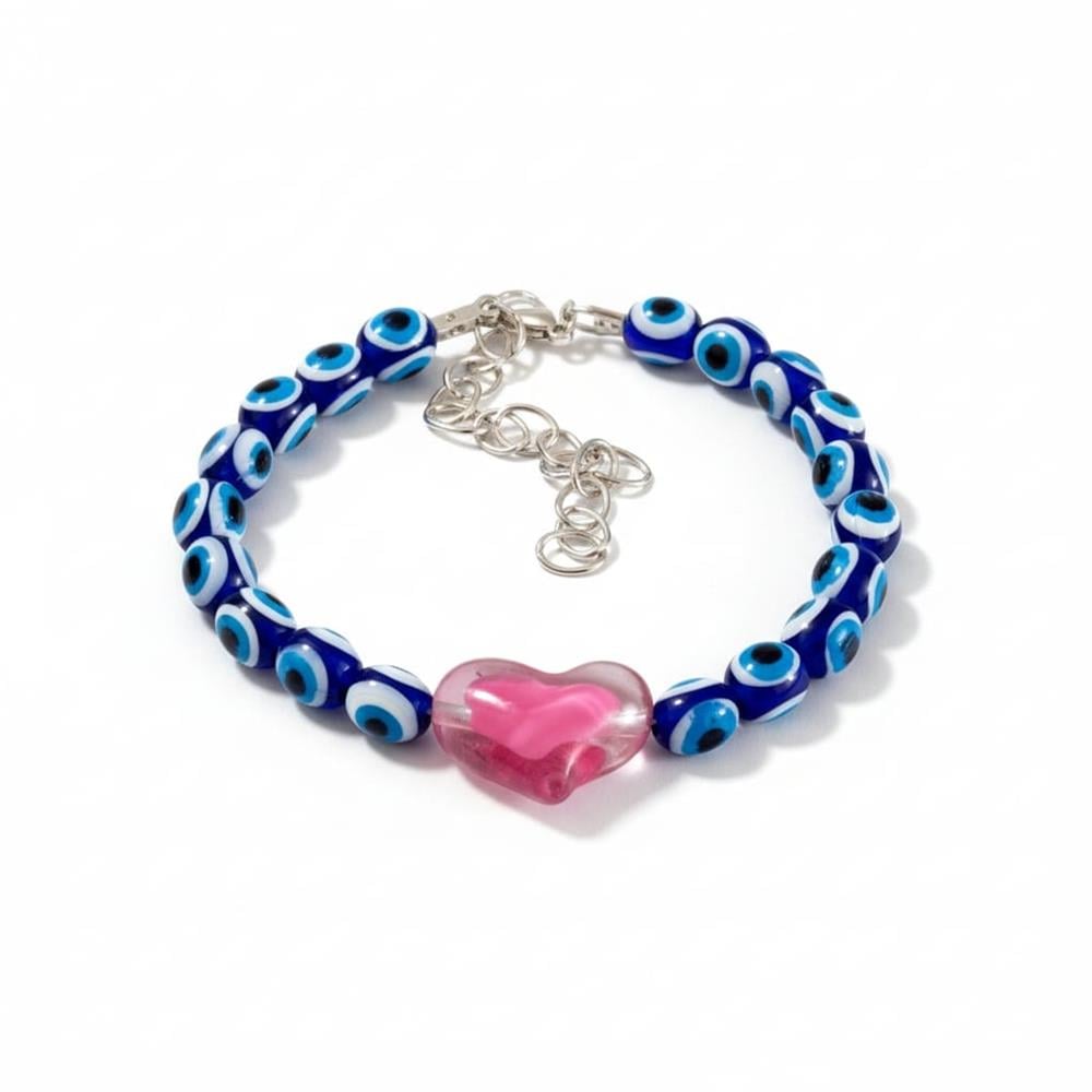 Nazar Boncuklu Pembe Kalpli Tasarım Kedi Tasması