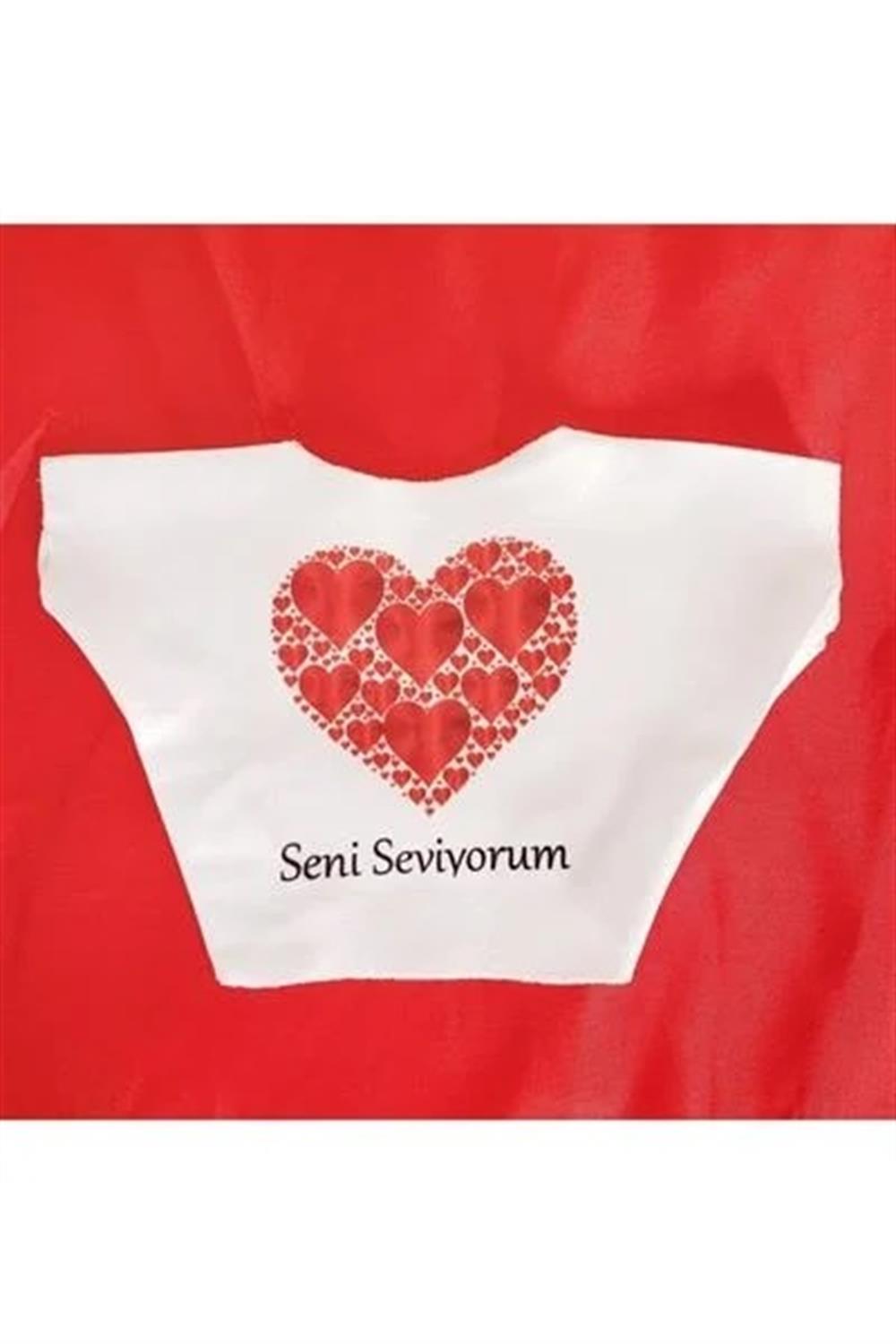 Seni Seviyorum Baskılı Peluş Ayıcık Tişörtü