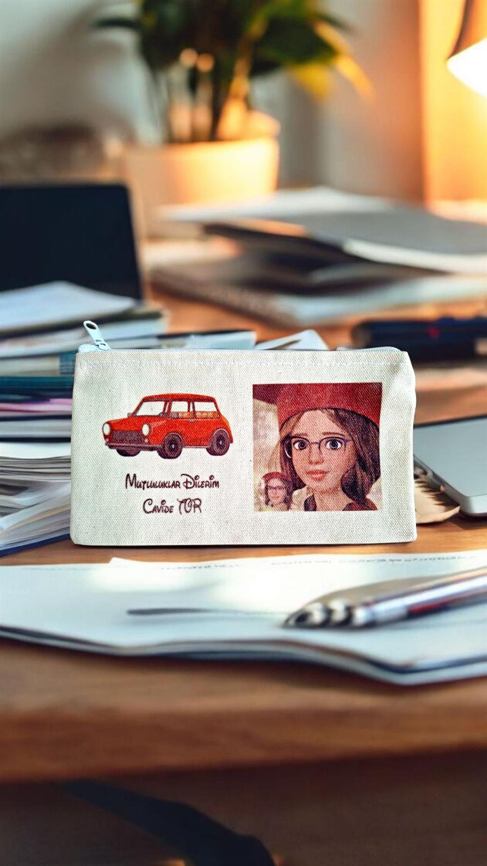 Tasarım Kişiye Özel Baskılı Kumaş Kalemlik