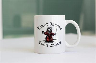 CBT first coffe then choas baskılı kupa