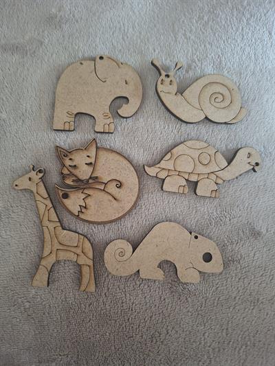 HAYVANLAR MDF HAM OBJELER 6 ADET